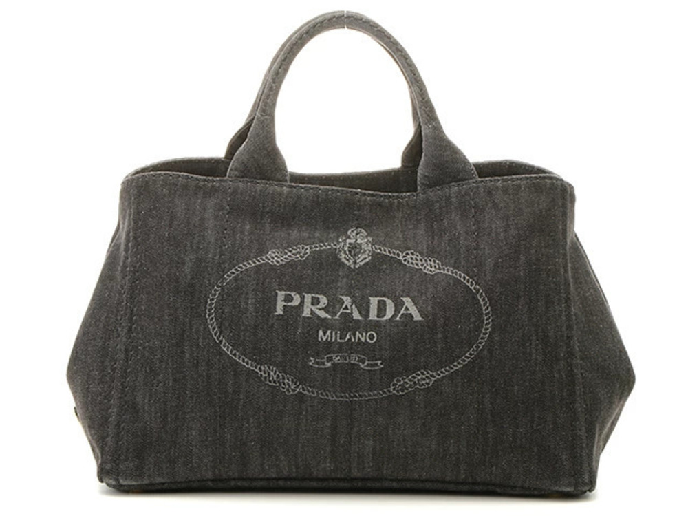 Prada Canapa bag black denim